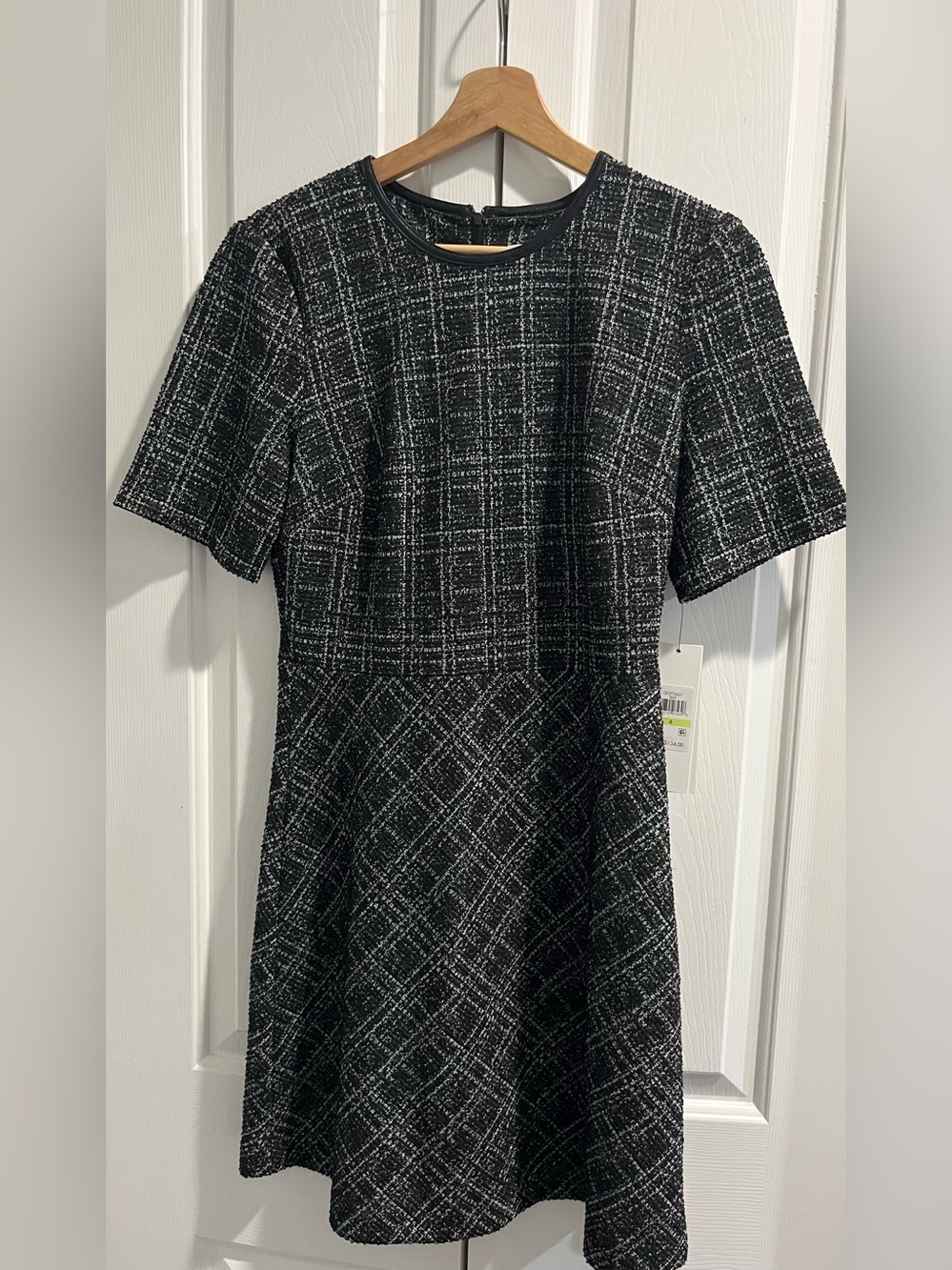 Calvin Klein Tweed Black and White Dress